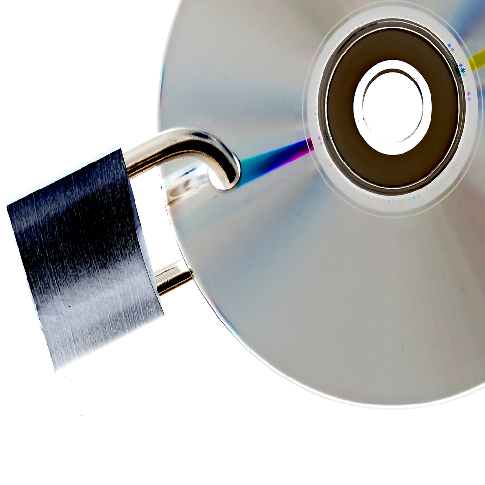 Bügelschloss sichert eine Compactdisk